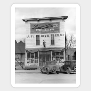 Beer Palace Tavern, 1940. Vintage Photo Sticker
